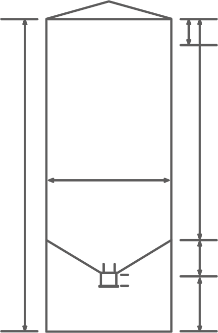 Liquid hopper bottom tank drawing